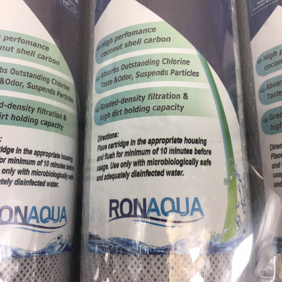 Ronaqua Block Activated Carbon 5 Micron Water Filters Package Of 6 New Sealed - Image 4 of 4