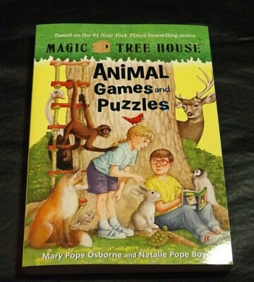 MAGIC TREE HOUSE ANIMAL GAMES AND PUZZLES NEW - 2015 RANDOM HOUSE SC ...