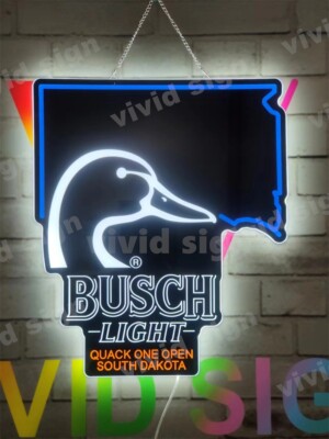 South Dakota State Map Duck Quack Beer Lager 24'' Vivid LED Neon Sign Decor
