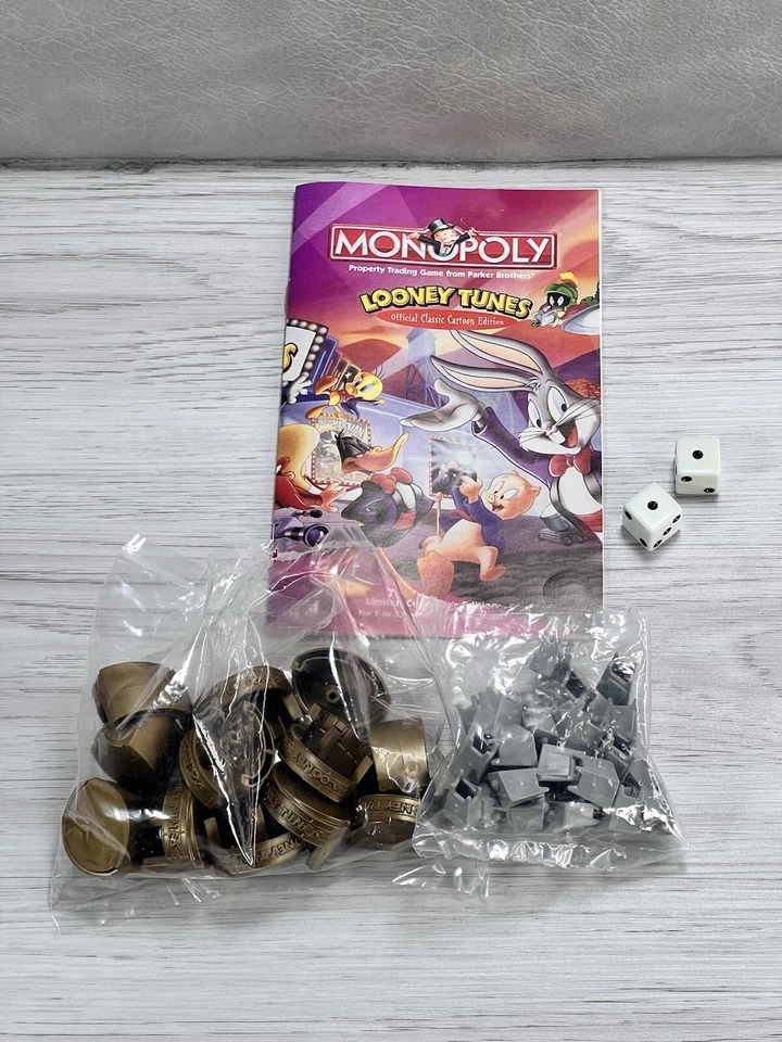 Folleto de instrucciones Looney Tunes Monopoly casas de repuesto hoteles Foto 3 de 4