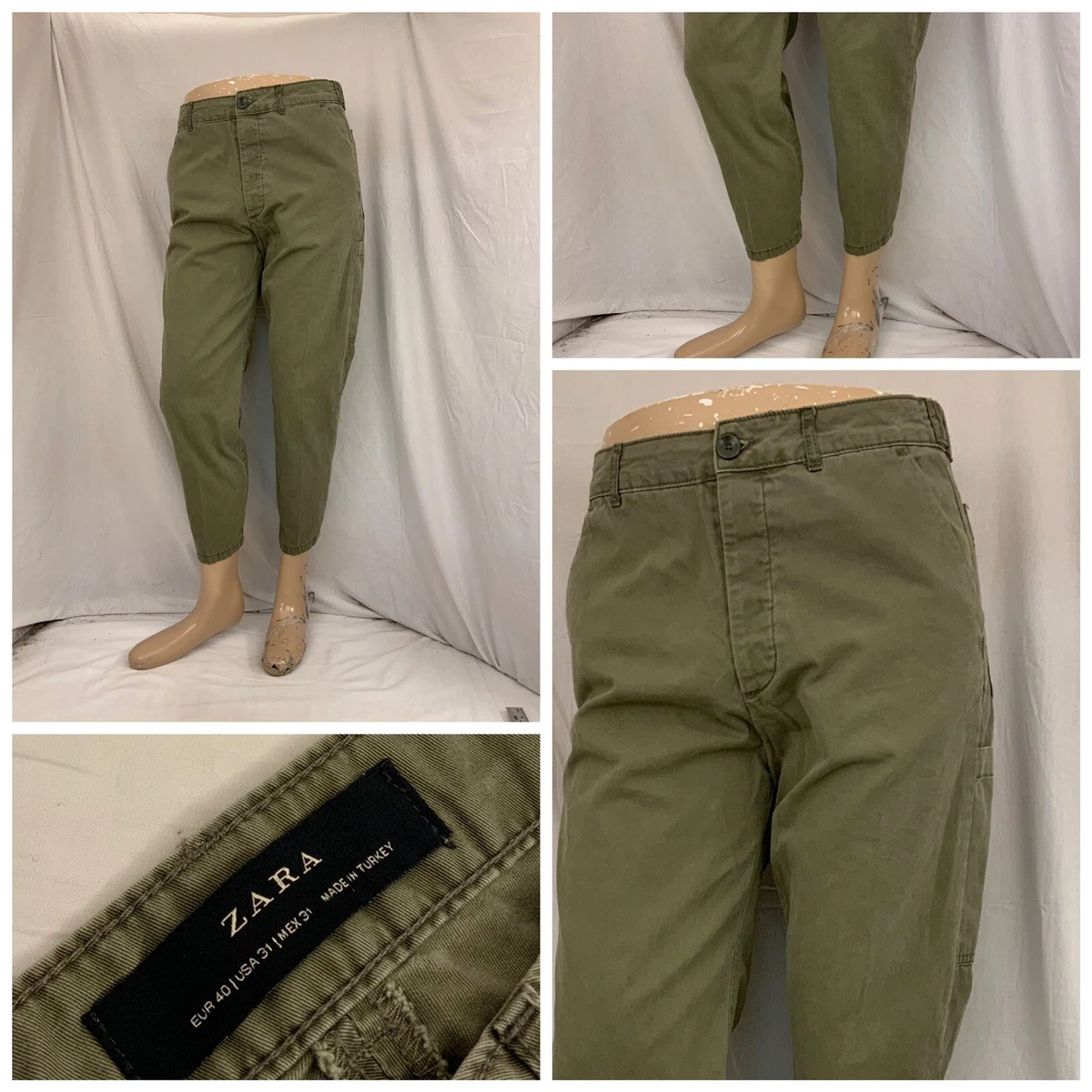 Zara Womens Green Drawstring Pants Size Large - beyond exchange