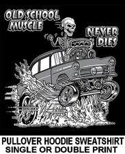 1955 OLD SCHOOL MUSCLE HOT ROD DRAG RACE BLOWER CAR SKULL HOODIE SWEATSHIRT OM13