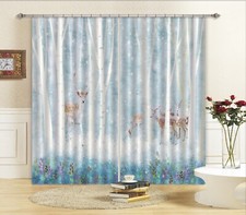 3D Snow Tree Fawn ZHUA2582 Photo Curtain Window Blockout Fabric Amy 2023