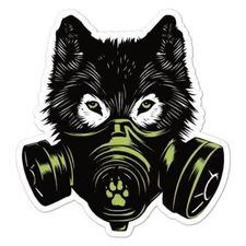 Wolf Gas Mask Sticker Decal
