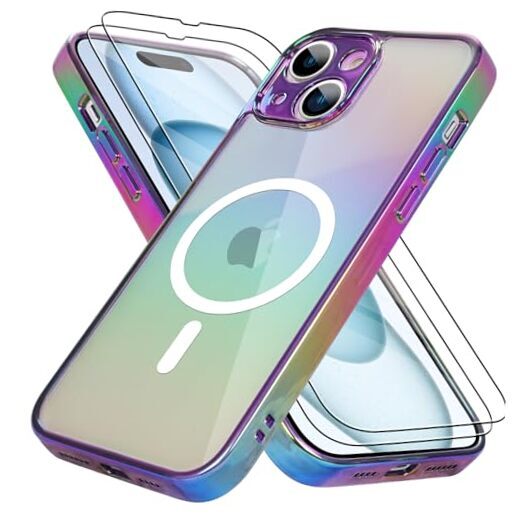 Compatible with Case Magnetic 【Support for MagSafe】 Bling iPhone 15 Purple