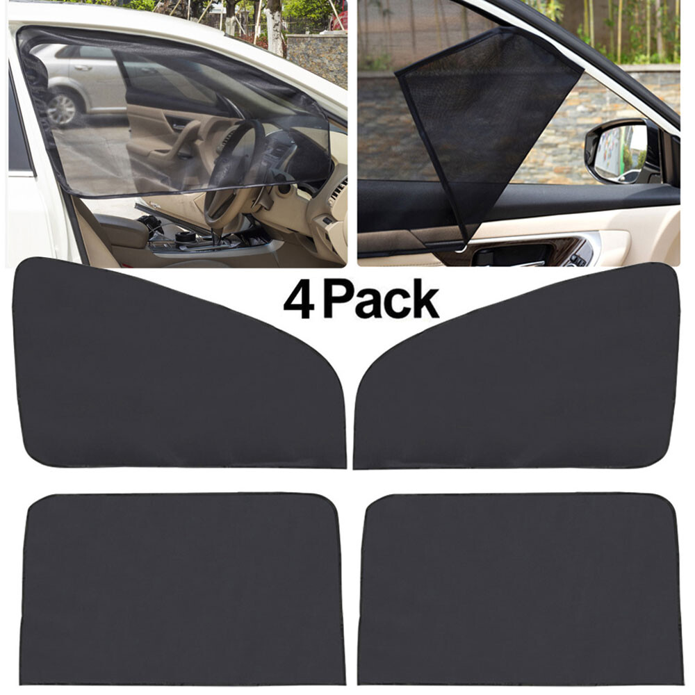 4PCS Car Window Sun Shade Cover for Front Rear Windshield Mesh Visor