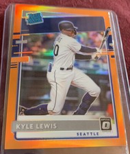 Kyle Lewis 2020 Donruss Optic ORANGE Rated Rookie SP #d / 100, Card #56 Mariners