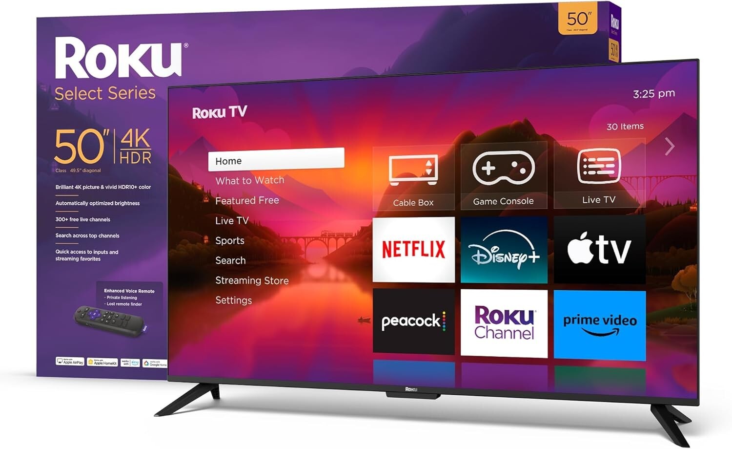 Roku Smart TV 50-Inch 4K HDR Select Series with Voice Remote & Streaming Feature-image