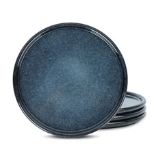 Eden 4-Piece Dinner Plate Set Stoneware Dark Blue