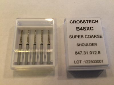 Crosstech High Speed Diamond Dental Bur | Flat End Shoulder B4SXC | 5-Pack