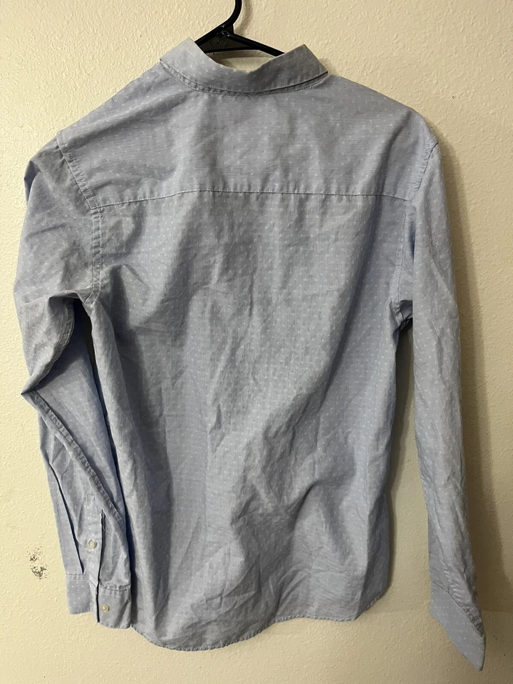 CAMISA DE PLUMÓN CON BOTONES AZUL SÓLIDO CALVIN KLEIN-TALLA 18 Foto 3 de 4