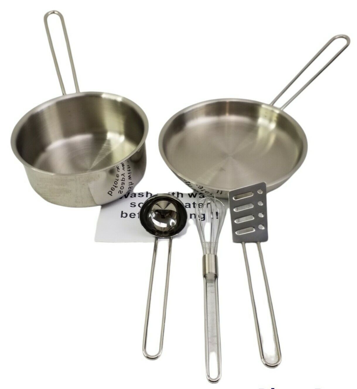Pottery Barn Kids Kitchen Cooking Set Pots Pans Wall Decor Stainless Steel