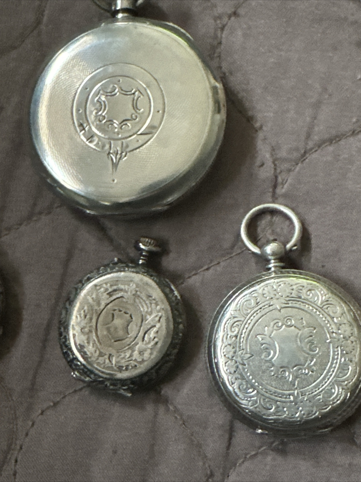 4 Silver Pocket Watches eBay