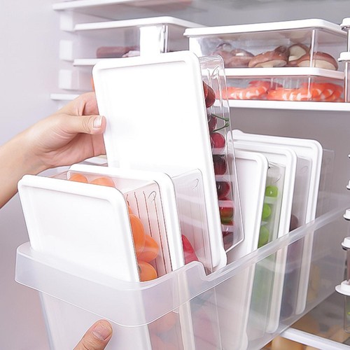 1/2pcs Freezer Storage Box Odor-free Refrigerator Storage Box With Lid Portable - Picture 7 of 14