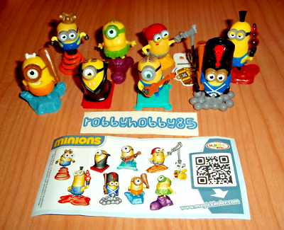 MINIONS COMPLETE SET FIGURES WITH ALL PAPERS KINDER JOY SURPRISE