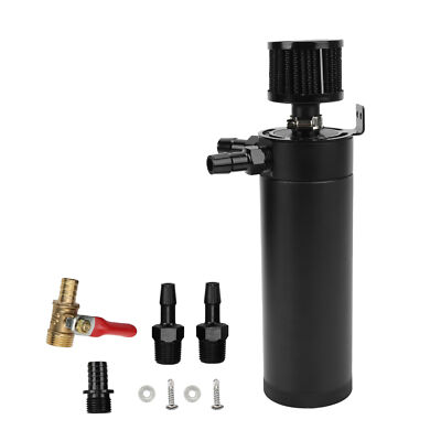 Universal 2 Port Oil Catch Can Reservoir Tank Engine Air Oil Separator Vehicle