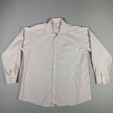 Michael Kors Dress Shirt Mens 17 34/35 Pink Gray Plaid Long Sleeve Button Up