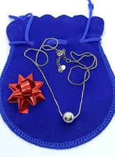 Ciondolo argento pallina sfera collana argento porta fortuna