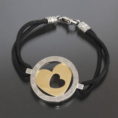 BVLGARI Tondo Herz Armband K18 x Stahl E1571
