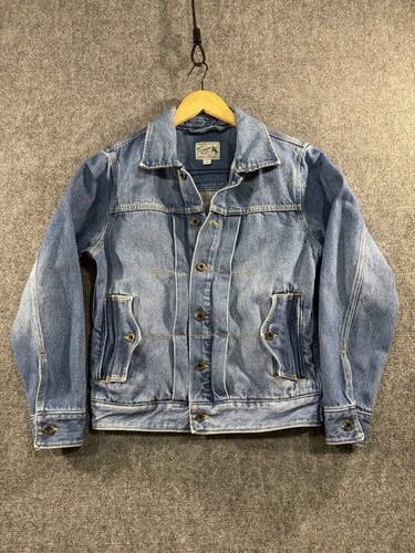 Vintage Tecovas Western Goods Austin Texas Denim Jean Men's Jacket Size S Small - product listing photo
