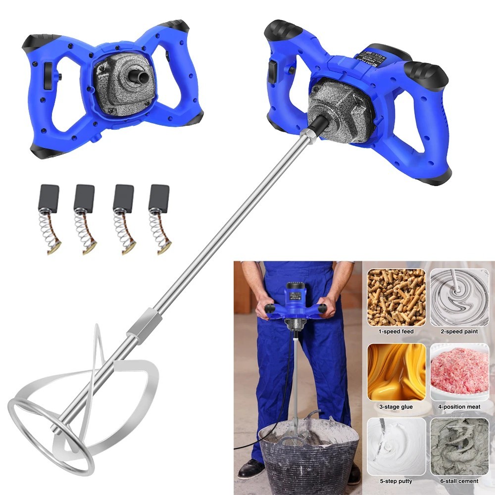 Cement Mixer, 3000W Electric Plaster Paddle Mixer Mortar Paint Stirrer Wheel