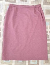 Eastex Light Magenta Pink Elasticated Knee Length Pencil Skirt - Size 14