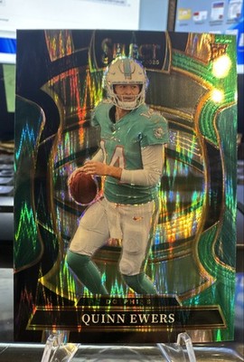 2025 Panini Select - Concourse Quinn Ewers #82 Black & Green Shock Prizm (RC)