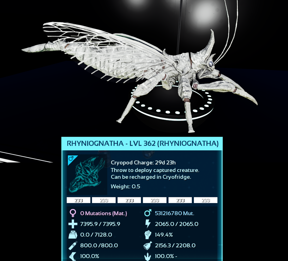 What Factors Affect The Level And Stats Of Bred Rhyniognatha Bugs In Ark Survival Ascended - Foto 2