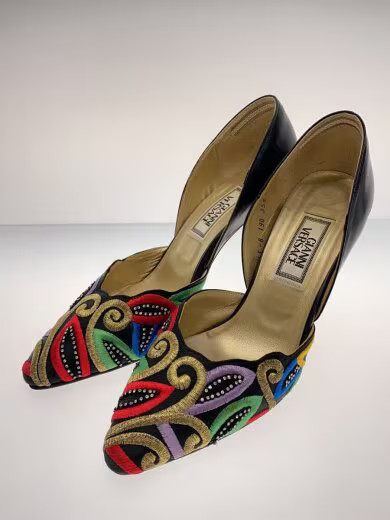 GIANNI VERSACE/Embroidered/Jeweled High Heel Pumps/Size 35.5/Multicolor thumbnail 2
