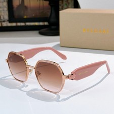 BVLGARI BV9029B Square Sunglasses Pink Frame Brown Gradient Lens 58-17-143