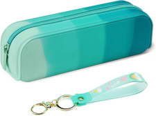 Pencil Case, Small Pencil Pouch with Wristlet, Big Capacity Zipper Portable Sili
