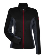 NWT Women's Spyder Constant Full Zip Sweater Fleece Jacket - Black / Red / Gray