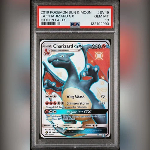 PSA 10 Charizard GX SV49/SV94 Sun & Moon Hidden Fates 2019 Pokemon Card