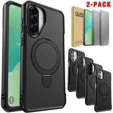 For Samsung A06/A16/A26/A36/A56 Magnetic Ring Case Cover /Privacy Tempered Glass