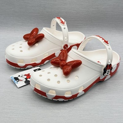 Crocs Minnie Mouse Women's 8 Classic Clogs Disney Limited Edition Polka Dot Bow