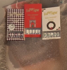 Red Aspen Press On Nails LOT OF 3 Short Square Press On Nail Dashes New!