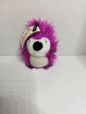 Zanies 6" Shaggy Hedgehog Purple Small Dog Toy W Squeaker