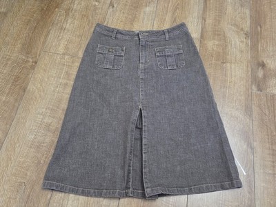 Debenham John Rocha Women's Grey Denim Pockets Mid Skirt Uk Size 10 Used