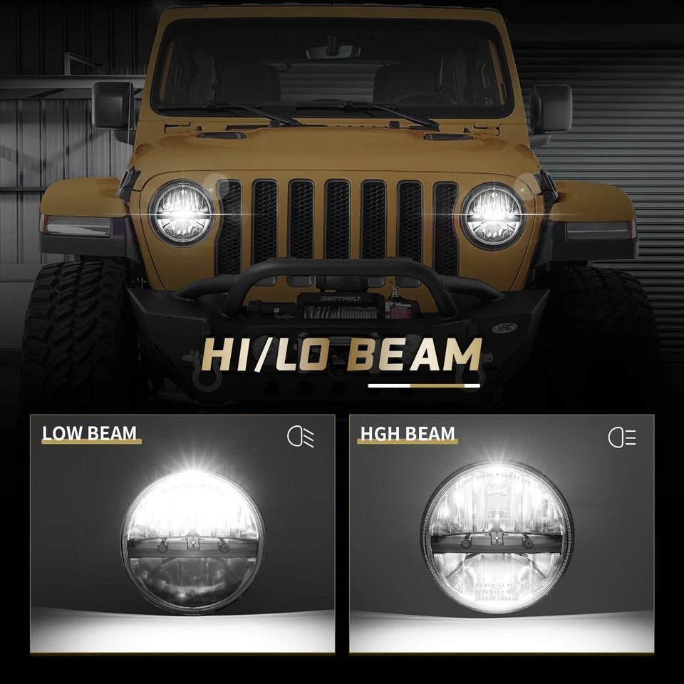 DOT 7" Round HI/Lo Beam LED Headlights fit Chevrolet 1962-1980 C10 Pickup Truck - Image 4 of 4