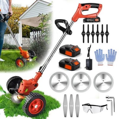 Cordless Electric Weed Lawn Eater Edger Yard Grass String Trimmer Cutter mower