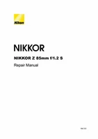 NIKON NIKKOR Z 85mm f1.2 S Lens Service Repair Manual & Parts List PDF READ