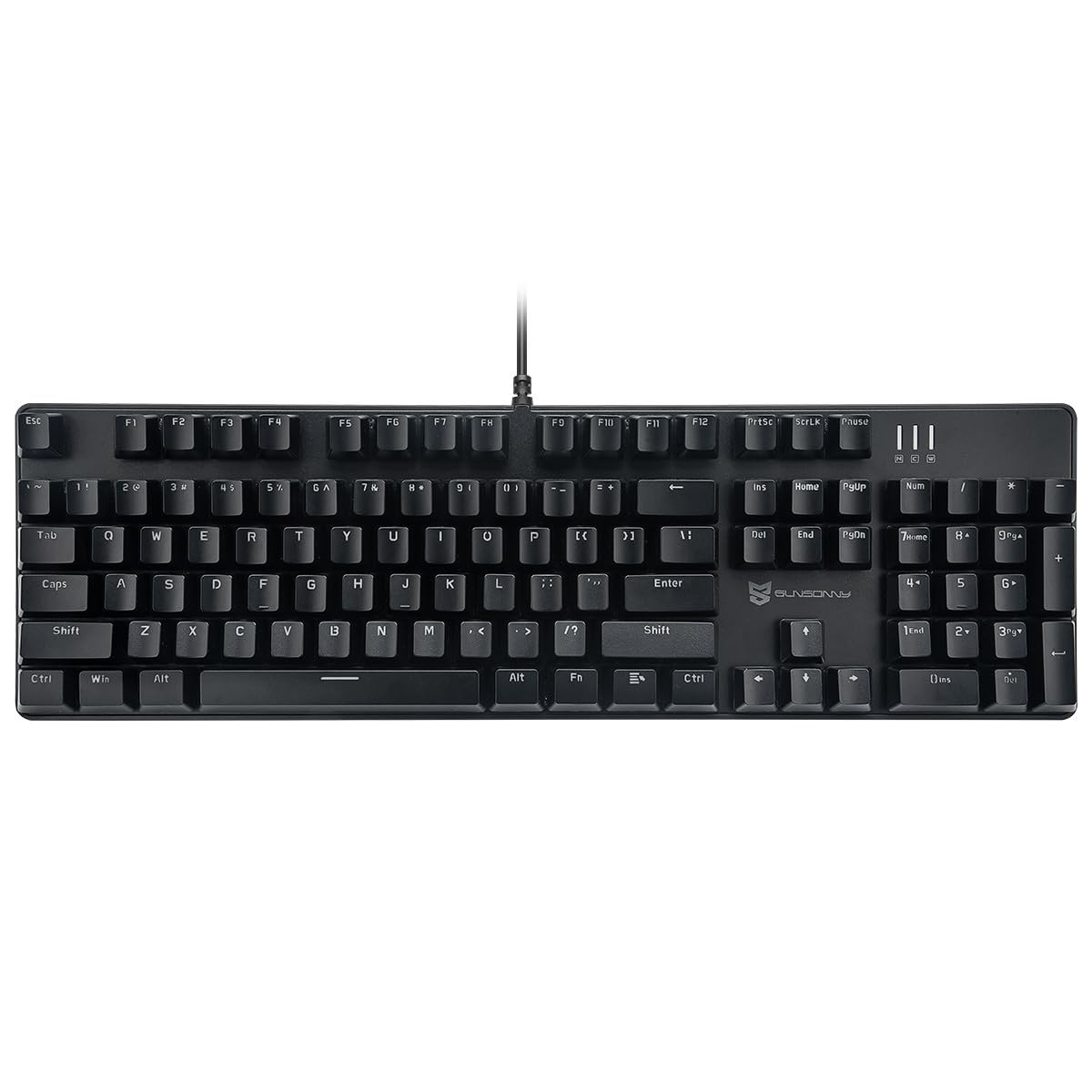 Clavier de jeu mécanique filaire LED noir 104 touches gamer PC Mac