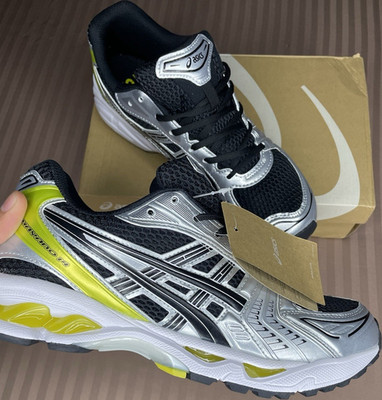 ASICS Gel-Kayano 14 Herren Sneaker Sportschuh silber/schwarz/grün Schnürung