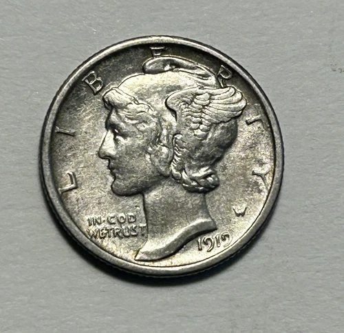 1919 D MERCURY DIME  XF-AU