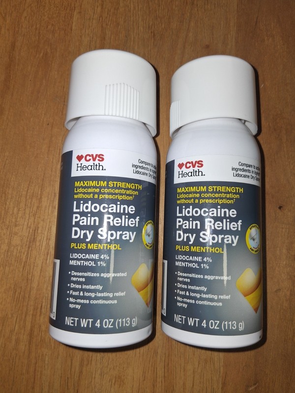 Lot of 2 CVS Health Maximum Strength Pain Relief Sprays 4 oz