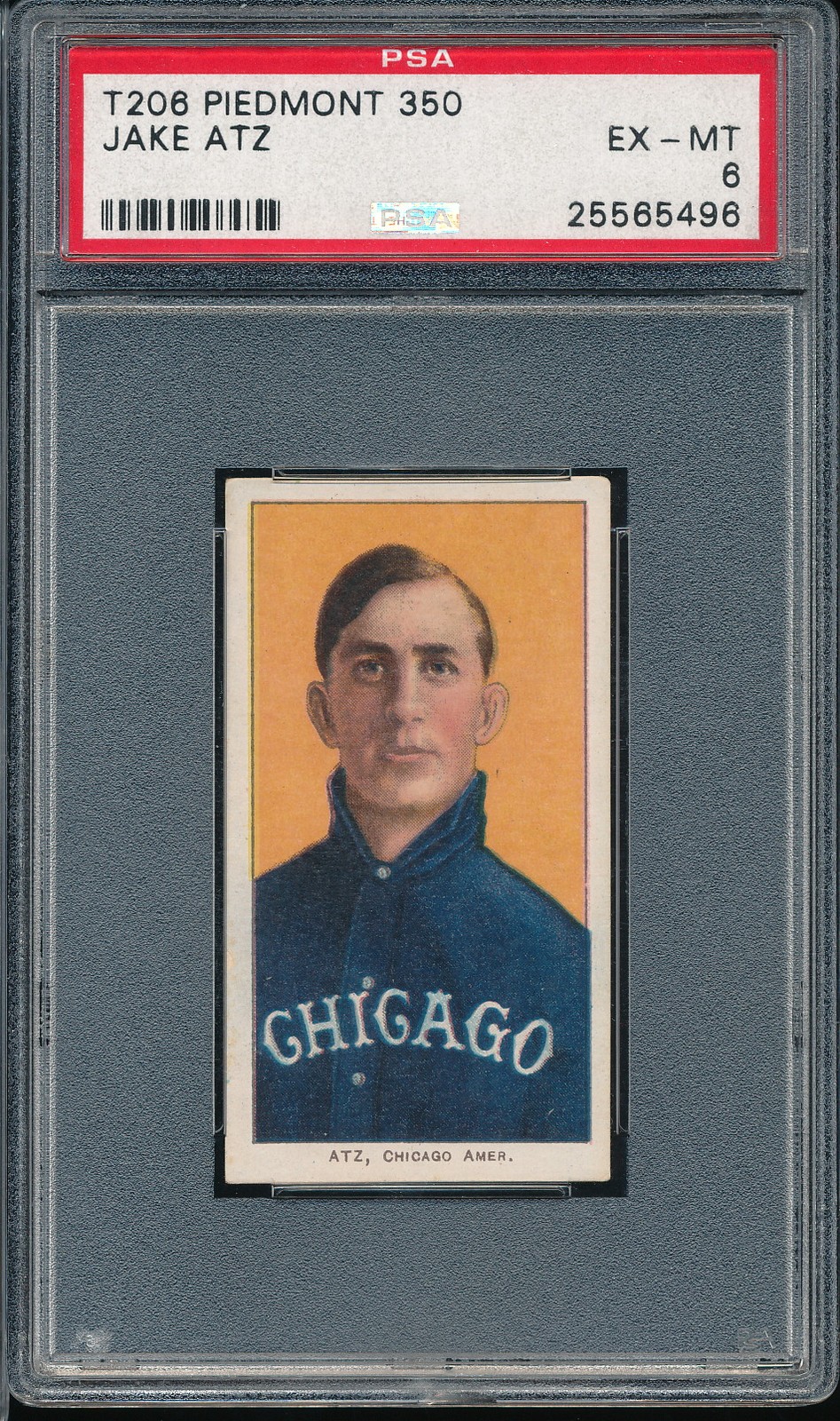 T206 Piedmont 350/25 Jake Atz PSA 6 - White Sox - nice centering