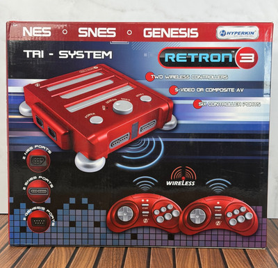 Hyperkin Retron 3 Launch Red Gaming Console NES, SNES, SEGA GENESIS - OPEN BOX