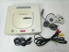 Sega Saturn console set HST-3220 White S-video RCA cable NTSC-J JP Tested