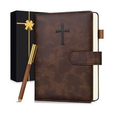 Leather Christian Bible Journal for Men, Prayer Journal for Scriptu... Fast Ship