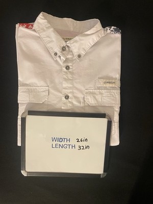 Magellan Men's Vented Shirt Size XL Fishing Gear Relaxed Fit American Flag White